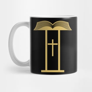 Pulpit with an open bible. Mug